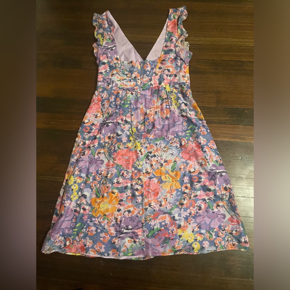 Theory floral size 0 extra small sundress muted watercolor spring dress - Picture 7 of 7